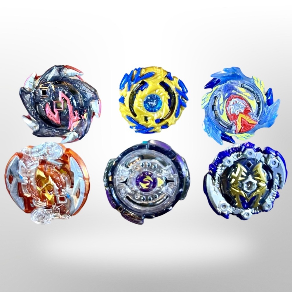 Assorted Lot Of 6 Pre-Owned Hasbro Beyblades
